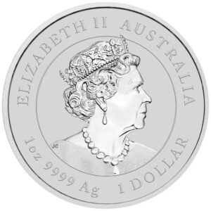 2023 Australia 1 oz Sølv Lunar S3 Year of the Rabbit Farger BU M/Kapsel