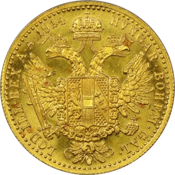 1914 Østerrike 3,44 Gram Gull 1 Ducat AU M/Air-tite kapsel