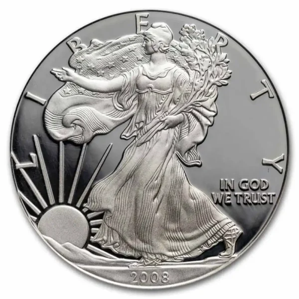 2008-W USA 1 oz Sølv American Silver Eagle Proof M/Air-tite kapsel