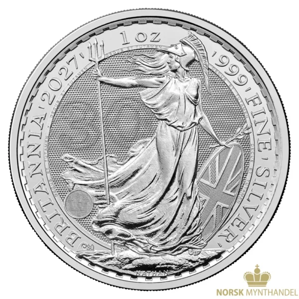 2027 Storbritannia 1 oz Sølvmynt Britannia BU | Norsk Mynthandel AS