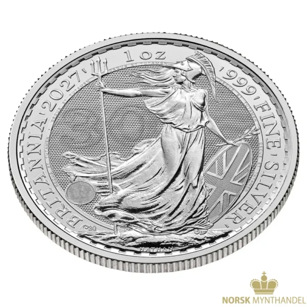2027 Storbritannia 1 oz Sølvmynt Britannia BU | Norsk Mynthandel AS