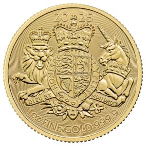 2025 Storbritannia 1 oz Gull The Royal Arms BU M/Air-tite kapsel