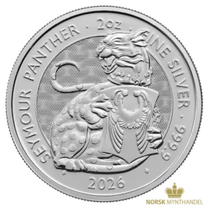 2026 Storbritannia 2 oz Sølvmynt Tudor Beasts - Seymour Panther Anmerkning